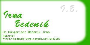 irma bedenik business card